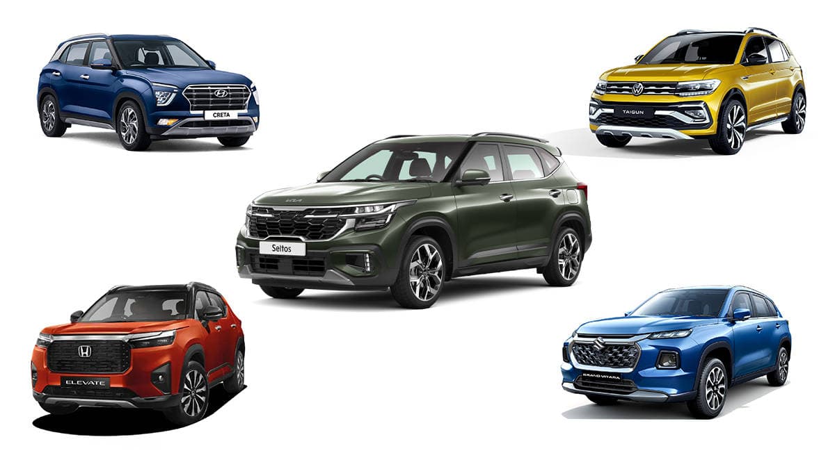 Motomall Kia Seltos vs Volkswagen Taigun vs Skoda Kushaq vs Toyota Urban Cruiser Hyryder vs Maruti Suzuki Grand Vitara vs Hyundai Creta: The Ultimate Comparison